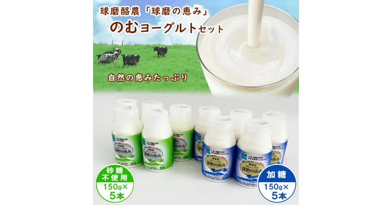 【ふるさと納税】球磨の恵み「のむヨーグルト」150g×10本セット(加糖150g×5本・砂糖不使用150g×5本)　お届け時期：入金確認後20日前後