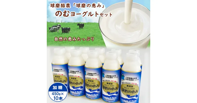 【ふるさと納税】球磨の恵み「のむヨーグルト」加糖450g×10本セット　　お届け時期：入金確認後20日前後