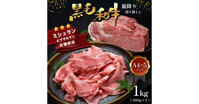 【ふるさと納税】 黒毛和牛 霜降り ロース 切り落とし 1kg A4～A5 ランク 小分け ミシュラン ビブグルマン 国産 肉 牛肉 天草 苓北 熊本 産地直送 楽天ふるさと 送料無料