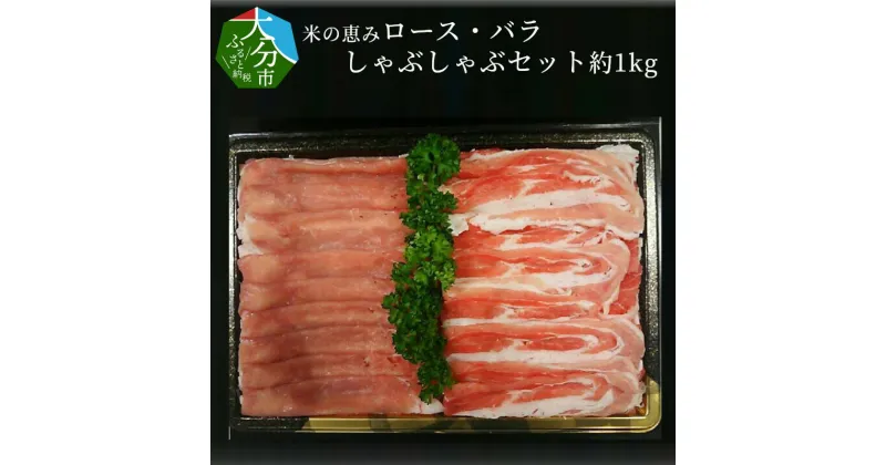 【ふるさと納税】米の恵み ロース バラ しゃぶしゃぶセット 約1kg 国産 大分県産 ブランド豚 豚肉 豚ロース 豚バラ セット 食べ比べ 豚しゃぶ 冷しゃぶ 冷凍 しゃぶしゃぶセット 送料無料 オレイン酸 お取り寄せグルメ お取り寄せ A02013