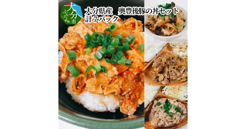 【ふるさと納税】大分県産 奥豊後豚の丼セット 計7パック 4種類 国産 豚肉 豚丼 電子レンジ レンジ 簡単 簡単調理 レトルト 生姜焼き しょうが焼き 豚キムチ ネギ塩 ねぎ塩 しいたけ シイタケ 詰め合わせ 食べ比べ お取り寄せ 冷凍 A02025