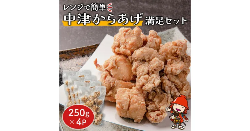 【ふるさと納税】レンジで簡単 中津からあげ 満足セット 250g×4P 調理済 中津からあげ 唐揚げ 唐揚 から揚げ 時短料理 お弁当 おかず 大分県産 九州産 中津市 国産 送料無料／熨斗対応可 お歳暮 お中元 など