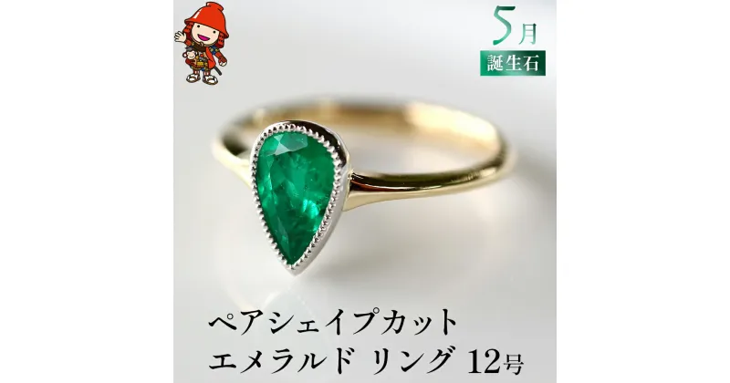 【ふるさと納税】誕生石 5月 ペアシェイプカット エメラルド 指輪 リング 12号 K18 PT900 プラチナ アクセサリー 婚約指輪 プロポーズ 結婚指輪 誕生日 婚約 結婚 母の日 プレゼント 祝 記念日 女性 贈り物 大分県産 九州産 中津市 国産 送料無料