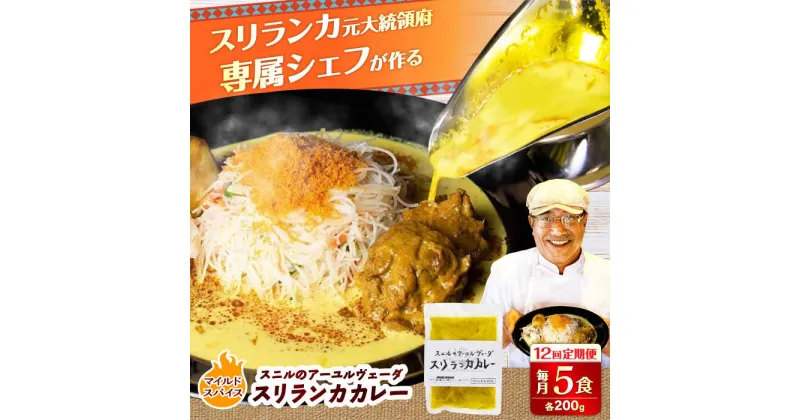 【ふるさと納税】【全12回定期便】スニルのアーユルヴェーダ　スリランカカレー（マイルドスパイス）200g×5食日田市 / 株式会社OTOGINO[AREF029]