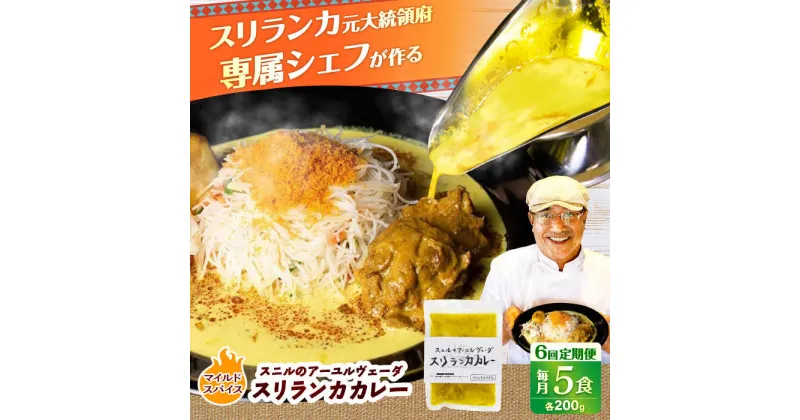 【ふるさと納税】【全6回定期便】 スニルのアーユルヴェーダ　スリランカカレー（マイルドスパイス）200g×5食 日田市 / 株式会社OTOGINO[AREF030]