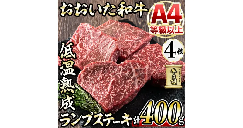 【ふるさと納税】おおいた和牛 ランプステーキ (計400g・ランプステーキ約100g×4枚+ステーキソース20g×4袋) 国産 牛肉 肉 霜降り 低温熟成 ステーキ A4 和牛 ブランド牛 BBQ 冷凍 大分県 佐伯市【DH71】【(株)ネクサ】