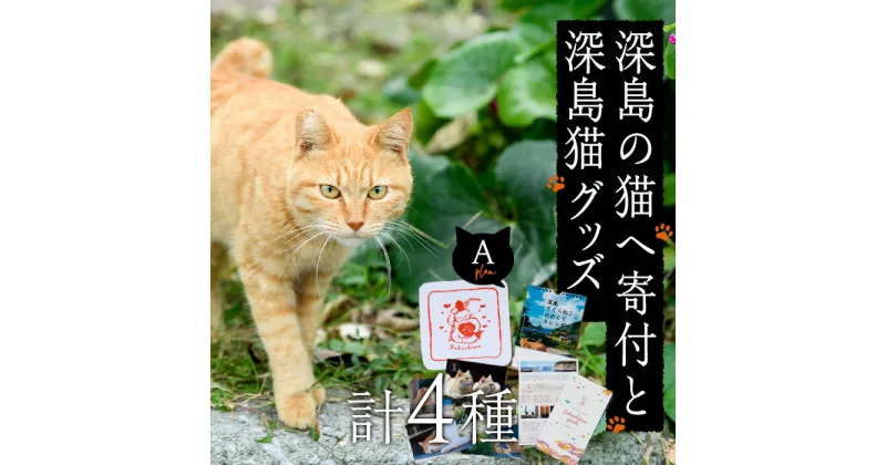 【ふるさと納税】深島の猫へ寄付と深島猫グッズ (Aプラン・計4種) 猫 ネコ ねこ 寄附 ポストカード カレンダー ハンドタオル 大分県 佐伯市【EK08】【でぃーぷまりん】