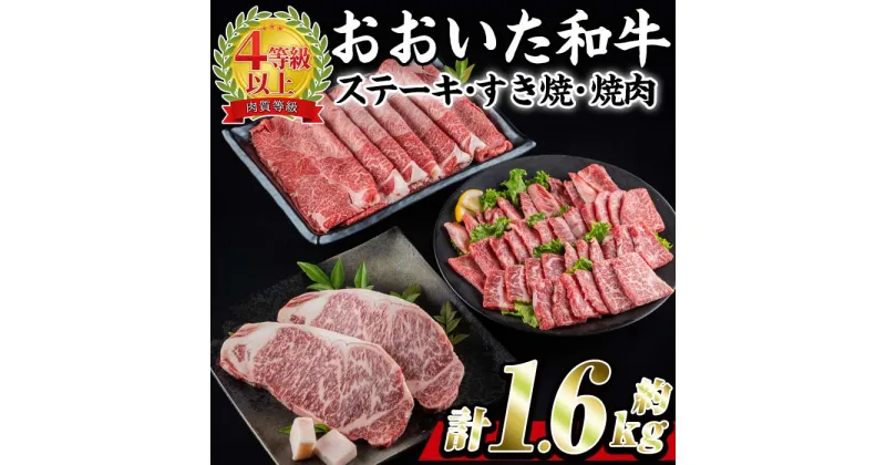 【ふるさと納税】おおいた 和牛 3種 セット (合計1.66kg・サーロインステーキ180g×2枚・ウデ肉700g・焼肉300g×2P) 国産 豊後牛 BBQ 赤身 バーベキュー 惣菜 やきにく おかず 百年の恵み 【BD186】【西日本畜産 (株)】