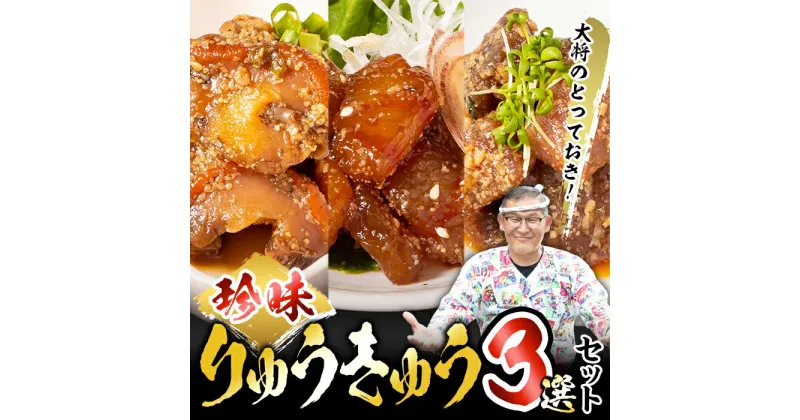 【ふるさと納税】大将のとっておき！「珍味りゅうきゅう3選セット」 魚 海鮮 簡単 りゅうきゅう 漬け丼 お茶漬け だし茶漬け 調味料 加工品 大分県 佐伯市 【GA004】【ポートラインサービス (有)】