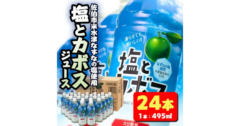 【ふるさと納税】塩とカボス (495ml×24本) かぼす ドリンク ジュース かぼす カボス 塩 食塩 ノンアルコール ペットボトル 大分県産 特産品 家庭用 大分県 佐伯市【HD184】【さいき本舗 城下堂】