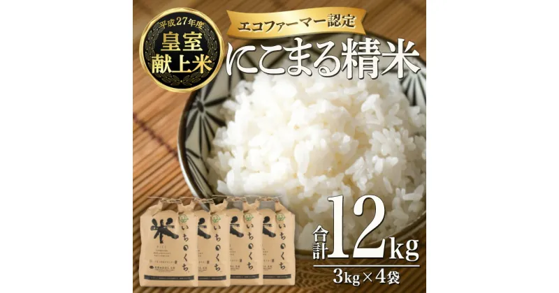 【ふるさと納税】＜令和6年産・新米＞ 皇室献上米 にこまる精米 (計12kg・3kg×4袋) 米 精米 白米 新米 おにぎり ごはん 大分県産 小分け 大分県 佐伯市【FY002】【(農)王冠】