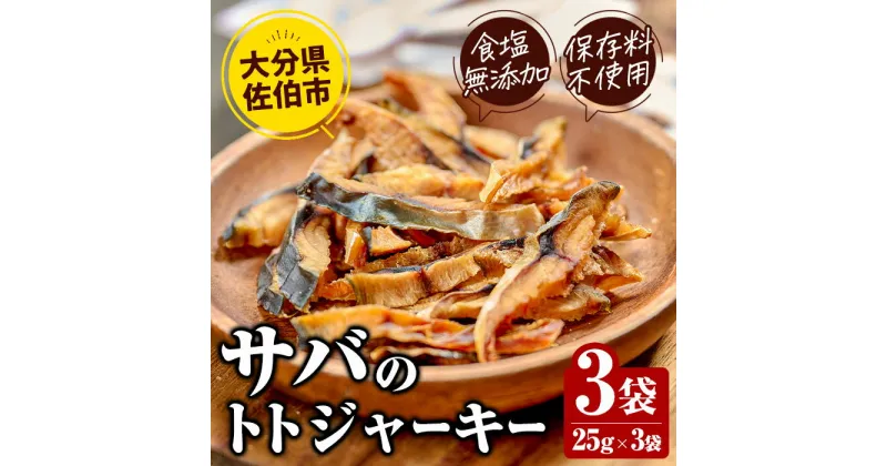 【ふるさと納税】 サバのトトジャーキー (計75g・25g×3袋) ジャーキー 魚 サバ 国産 大分県 佐伯市 やまろ渡邉 防災 おつまみ 常温 常温保存 【DL23】【鶴見食賓館】