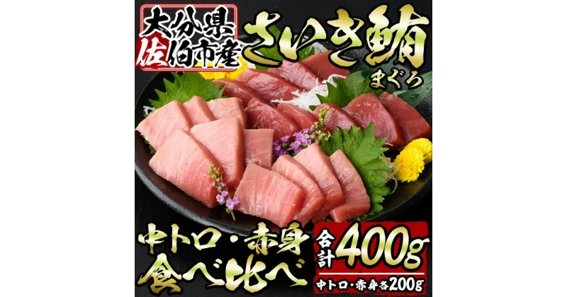 【ふるさと納税】佐伯市産本マグロ 中トロ・赤身 食べ比べ(合計約400g・中トロ200g・赤身200g) 中とろ あかみ セット マグロ 鮪 刺身 さしみ 魚 海鮮 冷凍 大分県 佐伯市【DH258】【(株)ネクサ】