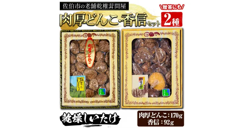 【ふるさと納税】大分県産肉厚どんこ(170g)香信(92g)セット 原木栽培 干し椎茸 乾椎茸 しいたけ きのこ 出汁 老舗乾椎茸問屋がお届け ! 贈答 大分県 佐伯市【EB05】【五十川 (株)】