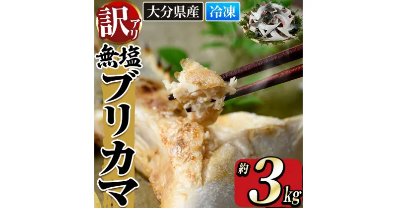 【ふるさと納税】＜訳あり＞ 無塩 ブリカマ (約3kg)大分県産 国産 ぶりかま ブリ ぶり 鰤 養殖ブリ 煮つけ 鰤かま カマ焼き 冷凍 大分県 佐伯市【ET002】【(有)三宅水産】