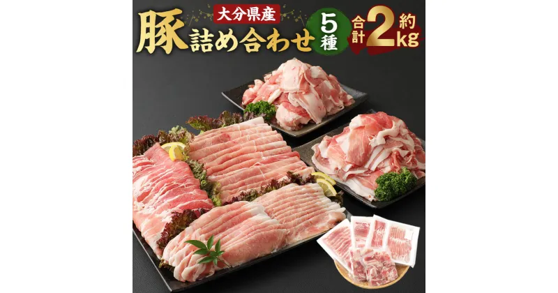 【ふるさと納税】小分けされてるから便利♪ 大分県産 豚詰め合わせ 5種 約2kg 豚肉 お肉 精肉 セット うす切り スライス ロース ばら もも うで こま切れ 切り落とし しゃぶしゃぶ 生姜焼き 丼 小分け グルメ 冷凍 大分県産 臼杵市 九州産 国産 送料無料