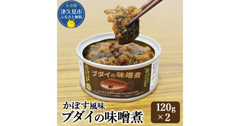 【ふるさと納税】かぼす風味 ブダイの味噌煮 120g×2 缶詰 加工品 珍味 非常食 防災 常温保存 備蓄 キャンプ飯 アウトドア かぼす 魚 煮つけ 大分県産 九州産 津久見市 国産 送料無料