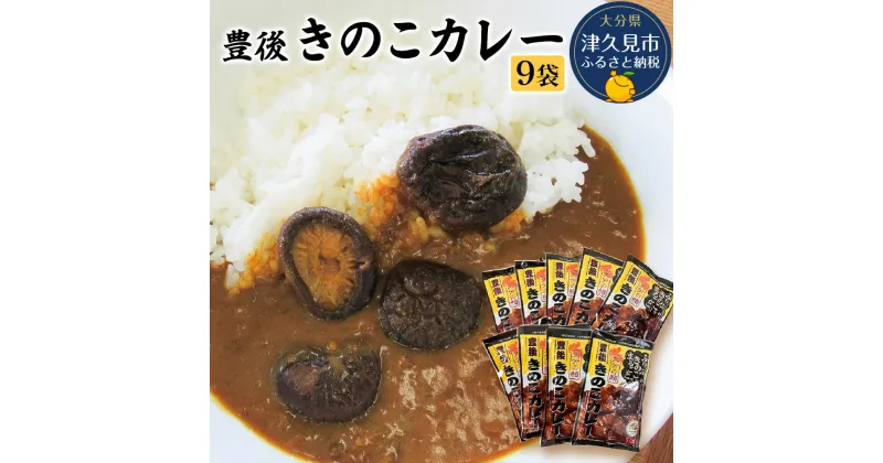 【ふるさと納税】豊後きのこカレー 9袋 レトルトカレー 中辛タイプ 保存食 常温保存 非常食 ご当地カレー 椎茸 お取り寄せ グルメ 大分県産 九州産 津久見市 国産 送料無料