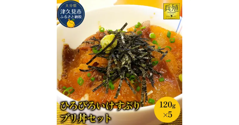 【ふるさと納税】ひろびろいけすぶり ブリ丼セット 120g×5 ぶり 鰤 刺し身 刺身 冷凍 新鮮 漬け丼 大分県産 九州産 津久見市 国産 送料無料