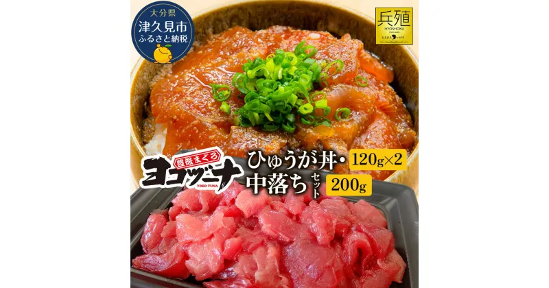 【ふるさと納税】豊後まぐろ ヨコヅーナ 中落ち 200g・ひゅうが丼セット 120g×2 鮪 マグロ 海鮮丼 希少部位 刺し身 盛り合わせ 冷凍 新鮮 漬け丼 大分県産 九州産 津久見市 国産 送料無料