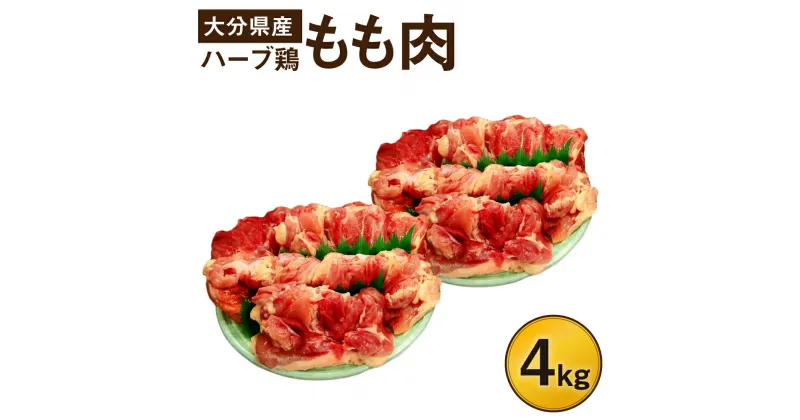 【ふるさと納税】ハーブ鶏もも肉4kgセット 2kg×2パック 業務用 大分県産 鶏肉 とりにく とりもも 鶏肉もも 冷蔵 国産 鶏もも肉 鶏モモ肉 鶏モモ 鳥肉 もも肉 大容量 お肉セット ふるさと納税大分県竹田市 15000円 チキン おいしい 生肉 チキンステーキ 出荷日4日以上冷凍