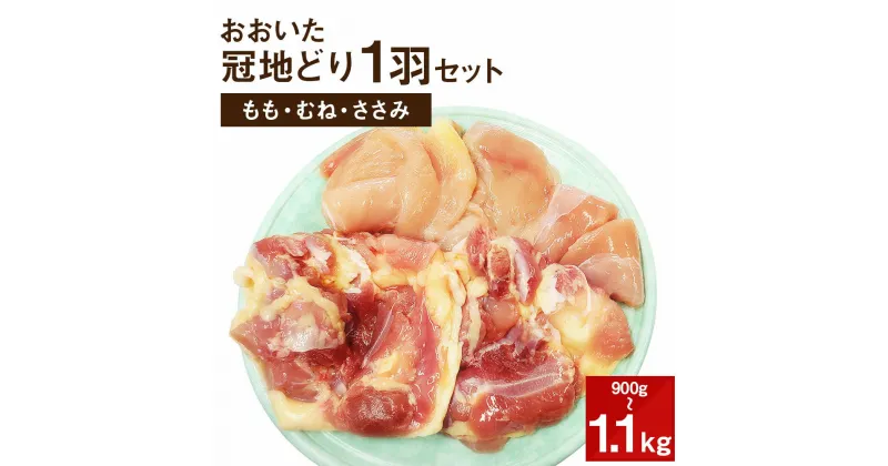 【ふるさと納税】おおいた冠地どり 1羽セット 900g〜1.1kg 大分県産 国産 九州産 鶏肉 とり肉 もも肉 むね肉 ささみ 冷蔵 送料無料