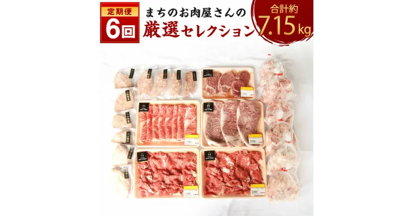 【ふるさと納税】【定期便6ヶ月】まちのお肉屋さん 厳選セレクション 合計約7.15kg おおいた和牛 (ヒレ サーロイン ハンバーグ 切り落とし ロース) 豚肉 切り落とし 黒毛和牛 和牛 牛肉 豚肉 お肉 肉 大分県産 冷凍 送料無料