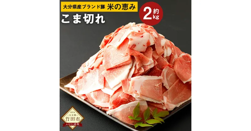 【ふるさと納税】大分県産ブランド豚「米の恵み」こま切れ 2kg 500g×4袋 小分け 豚肉 ぶた肉 ポーク 細切れ 小間切れ こまぎれ コマ切れ 生姜焼き 豚汁 豚丼 国産 九州産 冷凍 大分県 竹田市 送料無料