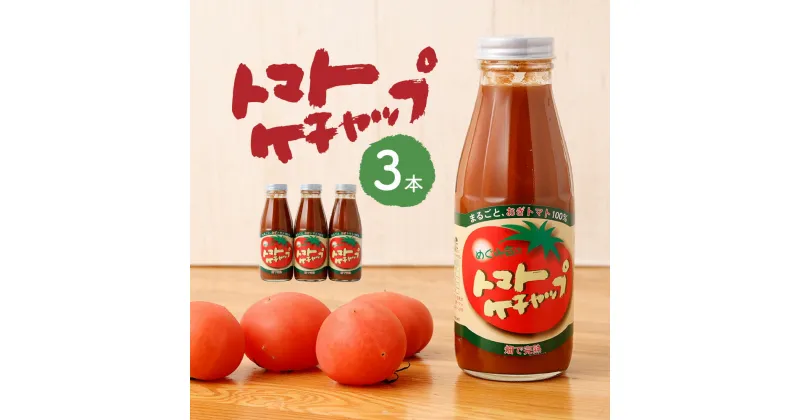 【ふるさと納税】トマトケチャップ 3本セット (385g×3本) 完熟トマト100% トマト ケチャップ 3本 ご当地 調味料 手作り ソース パスタ 竹田市 大分県 めぐみ会 エムナイン 送料無料