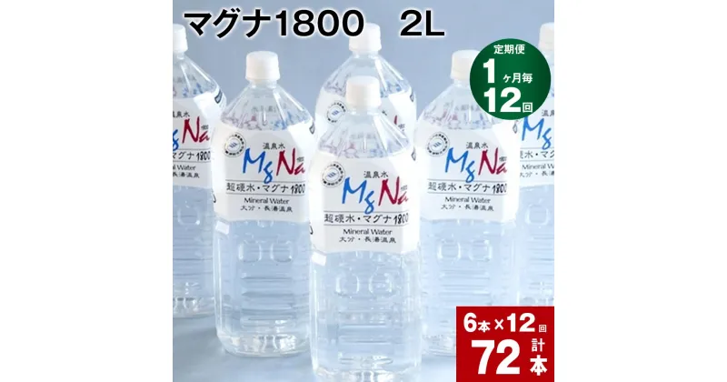 【ふるさと納税】【定期便】【1ヶ月毎 12回】「マグナ1800」 2L 計72本 (6本×12回) 計144L 水 飲料水 硬水 ミネラルウォーター シリカ 温泉水 健康 マグネシウム 弱アルカリ性 ケイ素 サルフェート 硬度900 ph8.6 長湯温泉 大分県