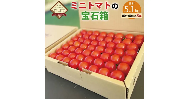 【ふるさと納税】まごころミニトマトの宝石箱 1.7kg×3箱 計5.1kg 約240～330玉 ミニトマト とまと 野菜 大分県 竹田市 荻町産 九州産 国産 新鮮 送料無料【2024年7月上旬から11月下旬まで発送予定】