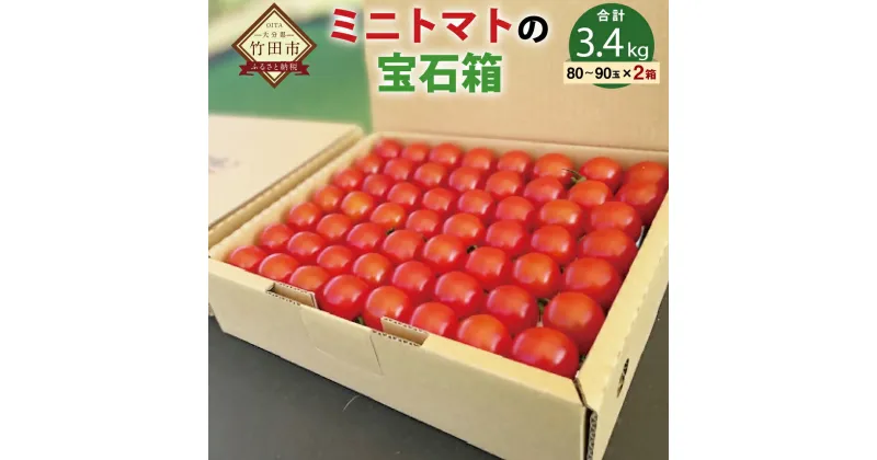 【ふるさと納税】まごころミニトマトの宝石箱 1.7kg×2箱 計3.4kg 約160～220玉 ミニトマト とまと 野菜 大分県 竹田市 荻町産 九州産 国産 新鮮 送料無料【2024年7月上旬から11月下旬まで発送予定】