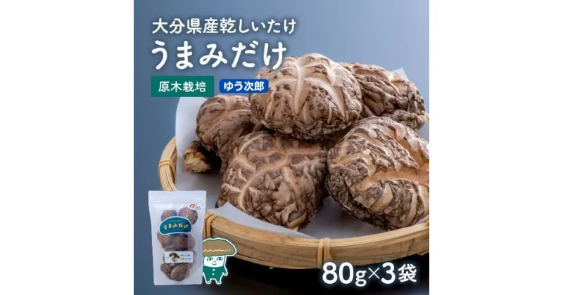 【ふるさと納税】乾し シイタケ 80g × 3袋 品種 ゆう次郎 大分県 新ブランド うまみだけ 干ししいたけ 椎茸 原木