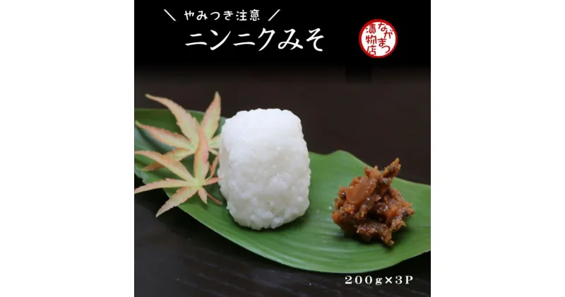 【ふるさと納税】ニンニク みそ 200g × 3個 にんにく 味噌 ご飯 の お供 にんにく 味噌 ミソ