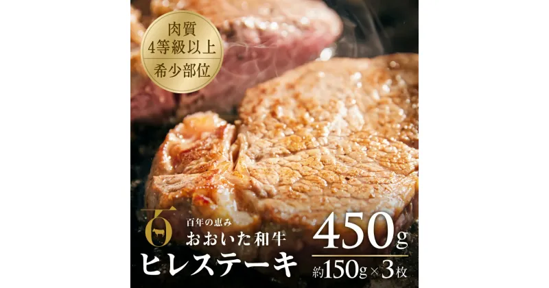 【ふるさと納税】黒毛和牛 おおいた和牛 ヒレ ステーキ 約 150g×3枚 希少部位 フィレ ヘレ