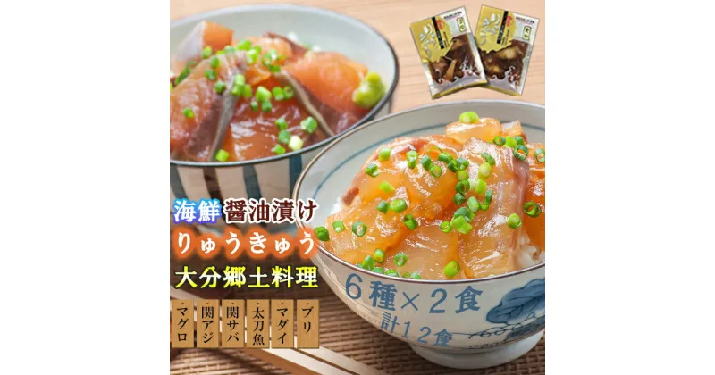 【ふるさと納税】豊後絆屋 りゅうきゅう(6種×2食セット) 大分郷土料理 ふるさと納税 魚 冷凍 加工品 惣菜 おすすめ おいしい 刺身 詰め合わせ おせち セット 産地直送 国産 大分県 海鮮 漬け 真空パック 小分け 惣菜 人気 海鮮丼 漬け丼 ＜101-005_5＞