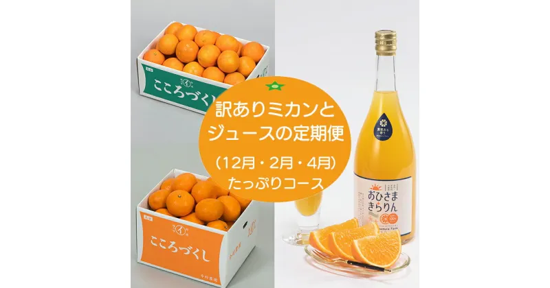 【ふるさと納税】今村農園の訳ありミカンとジュースの定期便（12月・2月・4月）【たっぷりコース】 お楽しみ 先行予約 果物 フルーツ 傷 規格外 不揃い＜107-802_6＞