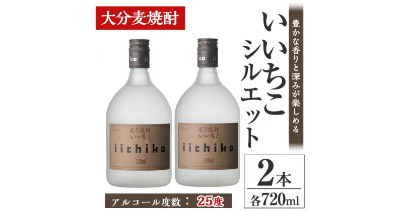 【ふるさと納税】いいちこシルエット 25度(計1.44L・720ml×2本)酒 お酒 むぎ焼酎 720ml 麦焼酎 いいちこ アルコール 飲料 常温【106101300】【酒のひろた】