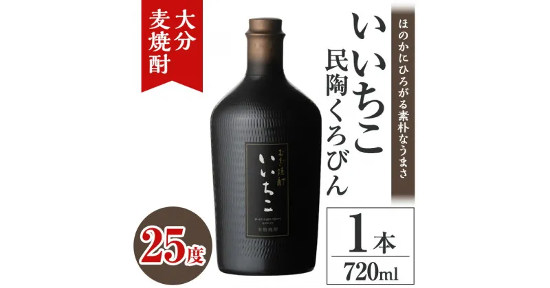 【ふるさと納税】いいちこ民陶くろびん 25度(720ml)酒 お酒 むぎ焼酎 720ml 麦焼酎 いいちこ アルコール 飲料 常温【106100500】【酒のひろた】