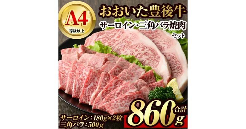 【ふるさと納税】豊後牛サーロイン・三角バラ焼肉セット(合計約860g)牛肉 お肉 豊後牛 牛サーロイン 三角バラ 焼き肉 バーベキュー セット【106402500】【まるひで】