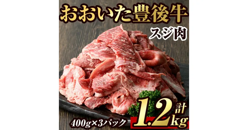 【ふるさと納税】豊後牛 スジ肉(計1.2kg・400g×3個)牛肉 お肉 牛スジ 煮込み パック 冷凍 和牛 国産 大分県産 【106400300】【まるひで】