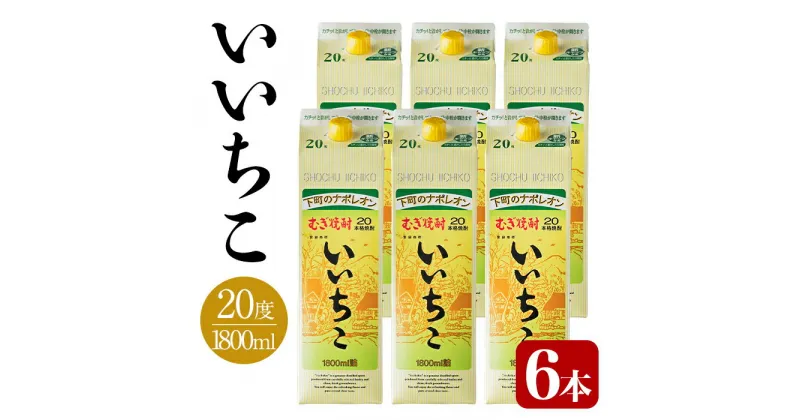 【ふるさと納税】いいちこ パック 20度(計10.8L・1.8L×6本)酒 お酒 むぎ焼酎 1800ml 麦焼酎 いいちこ 常温 三和酒類 紙パック【104304000】【山添産業】