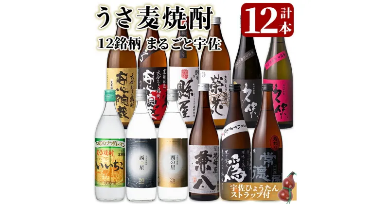 【ふるさと納税】麦焼酎12銘柄 まるごと宇佐(合計12本・720ml×6本、900ml×6本) 酒 お酒 むぎ焼酎 麦焼酎 アルコール 飲料 常温 飲み比べ【101602400】【江戸心本館USA　未来ファクトリー事業部】