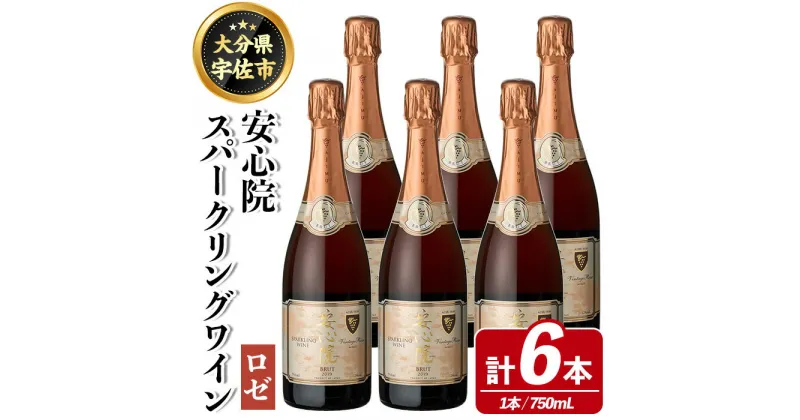 【ふるさと納税】安心院スパークリングワイン ロゼ(750ml×6本)酒 お酒 アルコール 三和酒類【114002900】【一般社団法人　地域商社USA】