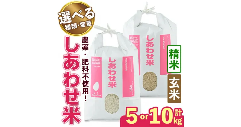【ふるさと納税】＜令和6年産・新米＞＜種類・容量を選べる＞しあわせ米 精米 玄米(計5kg or 10kg) お米 白米 5キロ 10キロ 常温 常温保存 【101000401・101000501・101000601・101000701】【宇佐本百姓】