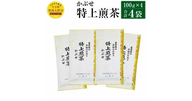 【ふるさと納税】特上煎茶 かぶせ 100g×4袋 400g 大分県産 お茶 日本茶 茶葉 セット エコファーマー認定農家 減農薬 減化学肥料栽培