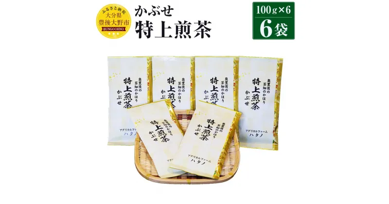 【ふるさと納税】特上煎茶 かぶせ 100g×6袋 600g 大分県産 お茶 日本茶 茶葉 セット エコファーマー認定農家 減農薬 減化学肥料栽培