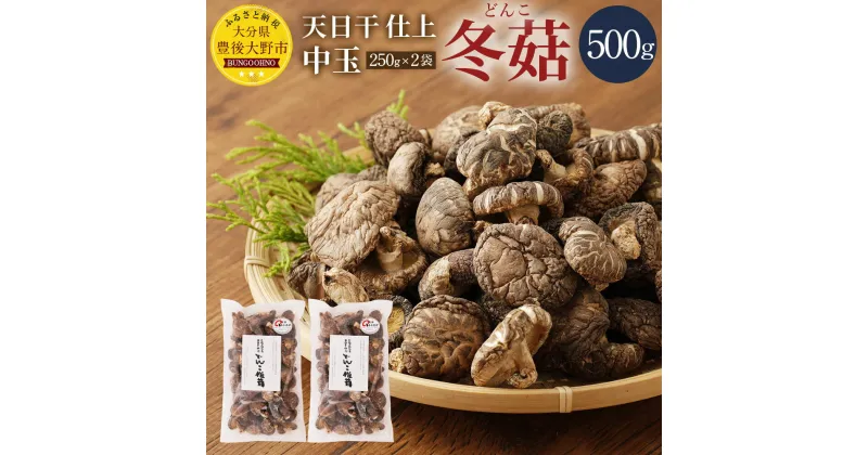 【ふるさと納税】天日干 中玉どんこ 500g（250g×2袋） 乾燥椎茸 干しシイタケ しいたけ 九州産 豊後大野市産 送料無料