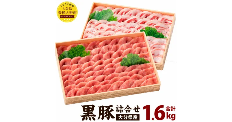 【ふるさと納税】大分県産 黒豚 詰合せ モモ バラ 合計1.6kg 各800g 2種 冷凍 豚肉 お肉 豚 詰め合わせ セット 冷凍 国産 九州 送料無料