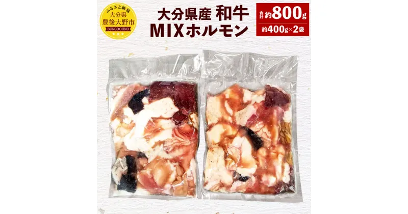 【ふるさと納税】和牛 MIX ホルモン 約800g 約400g×2袋 大分県産 牛肉 お肉 ミックス 小腸 大腸 センマイ ギアラ 冷凍 国産 九州 送料無料